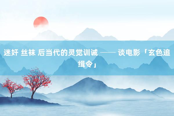 迷奸 丝袜 后当代的灵觉训诫 ── 谈电影「玄色追缉令」