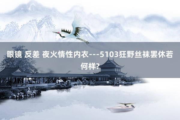 眼镜 反差 夜火情性内衣---5103狂野丝袜罢休若何样?