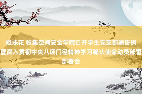 姐妹花 收集空间安全学院召开学生党支部通告例会暨深入贯彻中央八项门径精神学习确认使命动员部署会