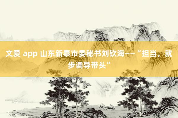 文爱 app 山东新泰市委秘书刘钦海——“担当，就步调导带头”