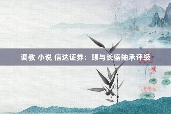 调教 小说 信达证券：赐与长盛轴承评级