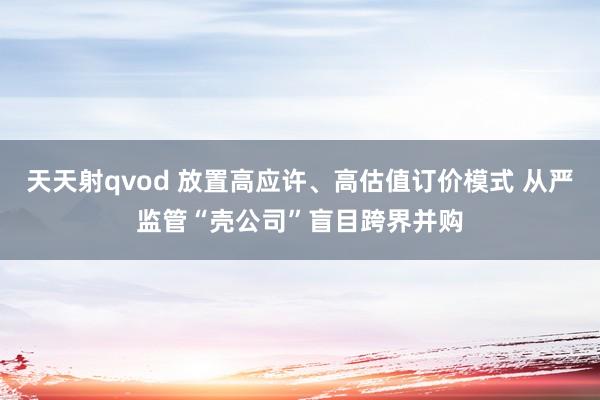天天射qvod 放置高应许、高估值订价模式 从严监管“壳公司”盲目跨界并购